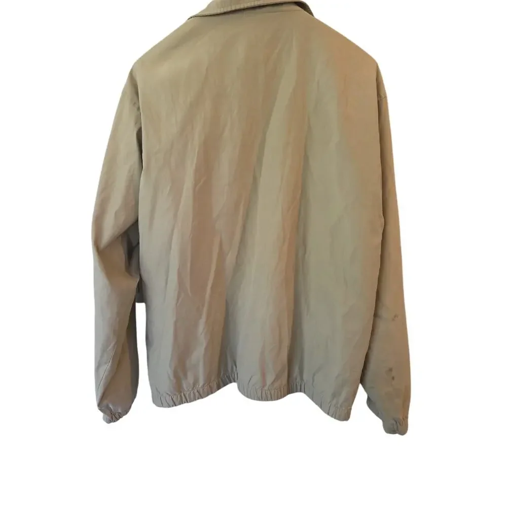 VTG CHAPS RALPH LAUREN Khaki‎ Lined Zip Long Sleeve Lightweight Jacket Men XL